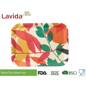 Luxury Non-fragile Natural Bamboo Fiber Tray Rectangular Shape 3-pc set for home