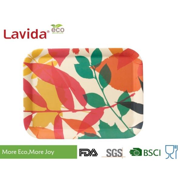 Luxury Non-fragile Natural Bamboo Fiber Tray Rectangular Shape 3-pc set for home