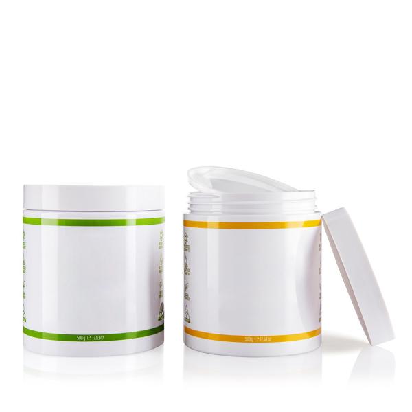 Quality 500ML White Color Plastic Jar With Hand Pull Pad Wide Mouth Screw Cap for sale