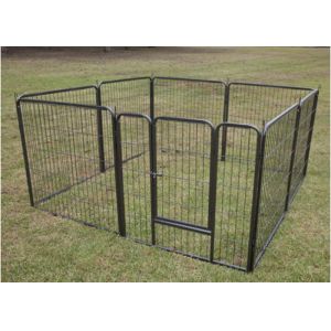 Welded Wire Mesh Outdoor Dog Kennel Durable Black Color Easy To Install