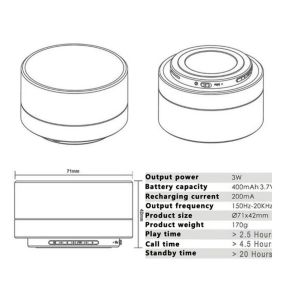 2018 New products A10 mini bluetooth ibastek 3W speaker with colorful LED FM