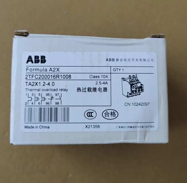 ABB TA2X1.2-4.0 Thermal Overload Relay with 1.2-4.0A Rated Current for Precise