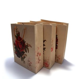 Custom Logo Printing Gift Paper Bags With Handles Simple Modern Style