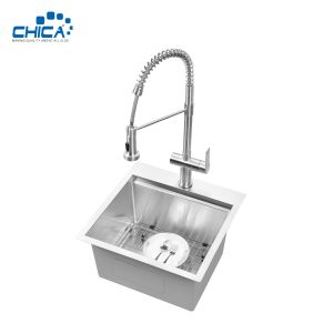 Buy cheap 18x18x10cm Topmount House Kitchen Sink Single Bowl SUS201 304 Stainless Steel Kitchen Sinks With Faucet from wholesalers