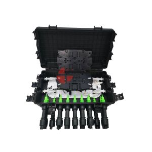 SC Adapter Coupler Fiber Cable Joint Box Closure 16 Ports 2 In 2 Out PP Black