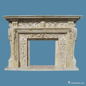 Buy cheap Natural stone , White fireplace Carved Stone Marble Fireplace Surround product