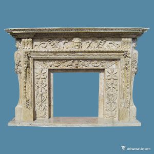 Buy cheap Natural stone , White fireplace Carved Stone Marble Fireplace Surround from wholesalers