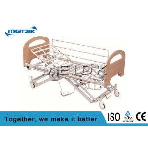 Enameled Steel Structure Nursing Home Beds With Collapsible Side Rails