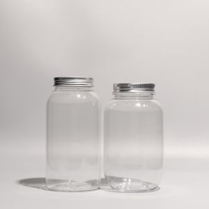 Buy cheap Round Clear PET Bottle with Screw On Aluminum Lid from wholesalers