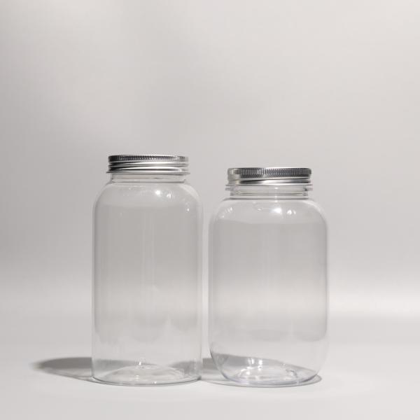 Buy cheap Round Clear PET Bottle with Screw On Aluminum Lid from wholesalers
