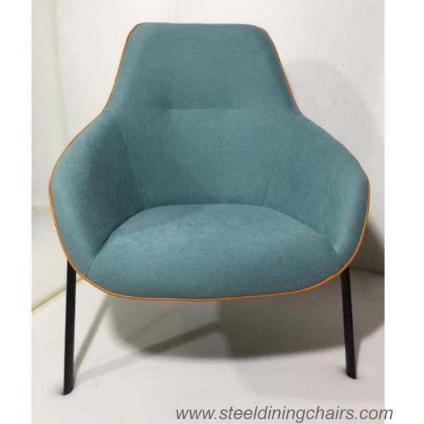 Buy cheap Upholstered Single Seater Blue Accent Armchair With Steel Frame from wholesalers