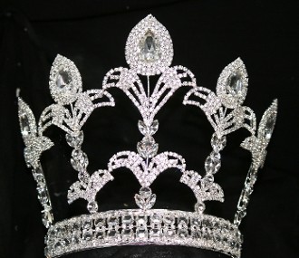 Buy cheap 8 inch tall classic pageant rhinestone crowns for pageants of US silver plating manufacturer of china pai crown from wholesalers