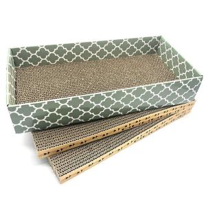 Buy cheap Cat Scratcher Cardboard Scratching Pads Scratch Lounge Bed with Catnip 3PCS Reversible Corrugated Cardboard with Scratch Box from wholesalers