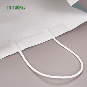 Buy cheap 280mm Biodegradable White Kraft Recycled Paper Bags With Handles from wholesalers