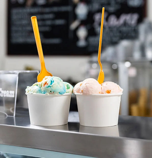 Customisable Eco-friendly Ice Cream Paper Cup Bowls with Lids in Sizes 2.5OZ to