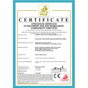 WENZHOU JACPACK PACKAGING MACHINERY CO.,LTD Certifications