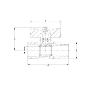 1/2" T Handle Brass Gas Ball Valve 16 Bar Sand Blast Processing