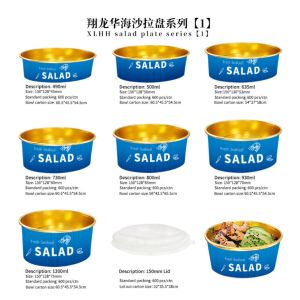 Wholesale Custom Restaurant 48oz disposable kraft paper salad bowl