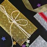 Buy cheap Gold Silver Glitter Sparkly Gift Wrap Paper Roll Plastic Sheet 72cmx52cm from wholesalers