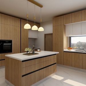 Buy cheap Prefabricated Modern Kitchen Cabinet Furniture Buildin Pantry Complete Plywood from wholesalers