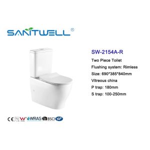 Buy cheap High Effeciency Water Saving Toilets White Ceramic Floor Standing Two Piece Structure from wholesalers