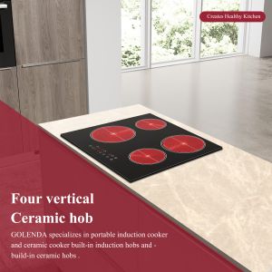 Temperature Control 3 Zone Built In Ceramic Hob Cooktop Frameless
