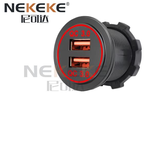 Buy cheap Waterproof 12V 24V QC3.0 Power Socket , Dual Port USB Socket For Car Charger from wholesalers