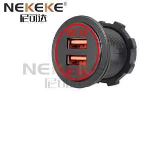 Buy cheap Waterproof 12V 24V QC3.0 Power Socket , Dual Port USB Socket For Car Charger from wholesalers
