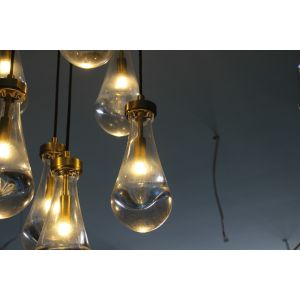 Buy cheap Rain Round Brass Crystal Chandelier with Adjustable Lord Demension D 153 cm from wholesalers