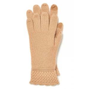 Buy cheap Jacquard Cuff Knitted Gloves With Fingers Pure Color Lattice Stitch Custom Design from wholesalers