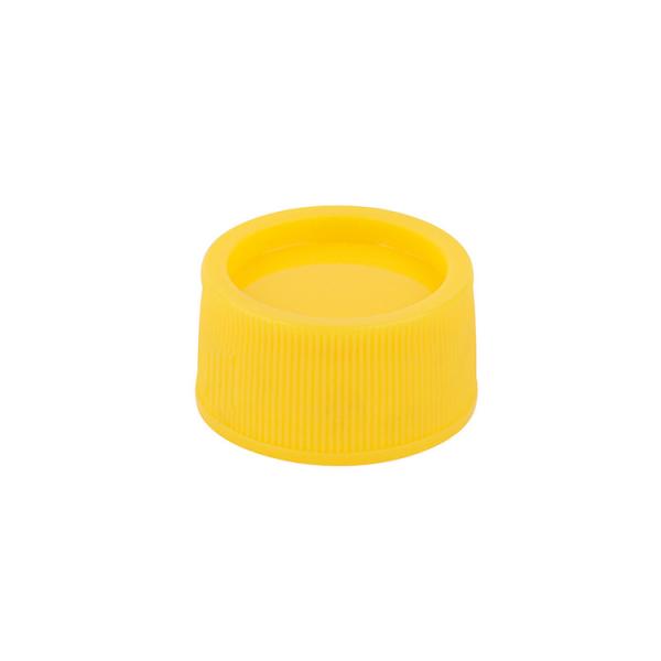 Yellow Striped PP Plastic Screw On Cap Covers Rotating And Sealed Cap For Skin