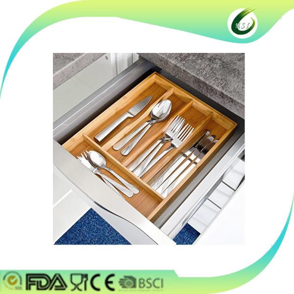 Buy cheap Durable Bamboo Drawer Organizer Expandable Natural Colour For Utensils Cutlery from wholesalers