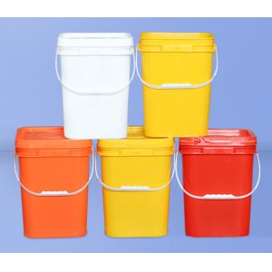 Buy cheap Chemical Resistant White Square Plastic Bucket with Handle and Lid from wholesalers