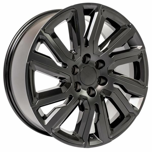 Ct2078 22x9 Gmc Replica Wheels Satin Black Gloss Black Insert Rim Chevy 22"