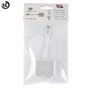 Kico Type C Hub USB Type-C Adapter to VGA & HDTV Connector OTG HD Support 1080P