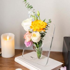 15 X 20cm Acrylic Lucite Flower Box , Clear Acrylic Flower Stands 8mm Thick