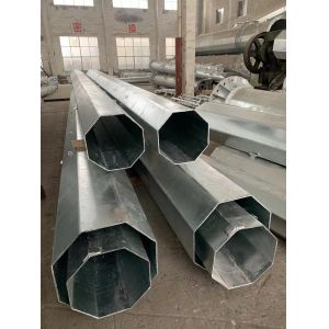Buy cheap Hot Dip Galvanized Transmission Steel Pole 6mm Thick Q460 Octagonal 100FT from wholesalers