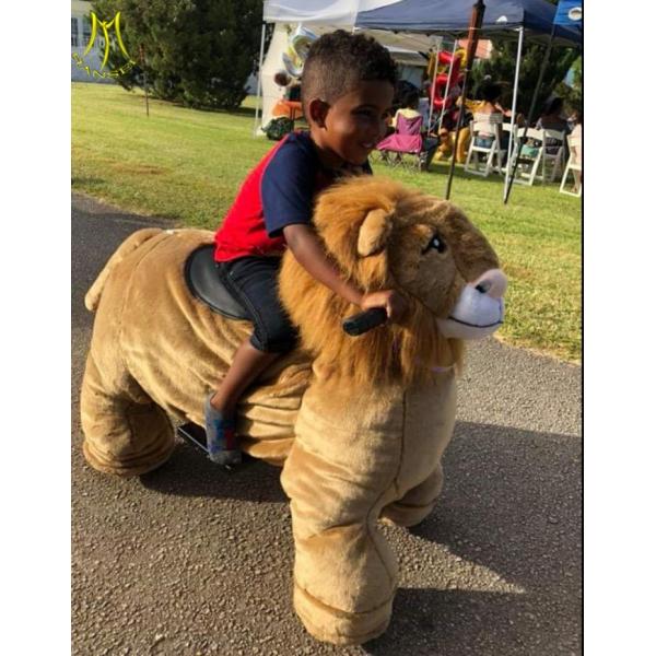 Hansel coin operated plush walking animal adult ride on toys for mall Guangzhou factory