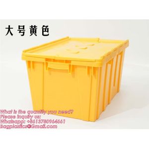 Buy cheap Cargo Transport Plastic Box, Collapsible 35 Liter Heavy Duty Storage Bin / Foldable & Stackable Utility Crate With Attached lockable Lid from wholesalers