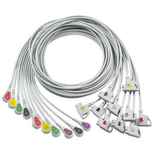 Compatible P-hilips Trim 10Lead ECG Cable IEC Snap for PageWriter Trim I,