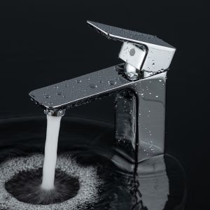 Buy cheap ODM Cold And Hot Waterfall Basin Mixer Tap In Chrome Matte Black Grey from wholesalers