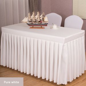 Buy cheap blue Washable 100% Polyester Restaurant Table Skirt from wholesalers