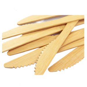 Buy cheap Biodegradable Disposable Bamboo Cutlery Knives Individually Wrapped 17CM from wholesalers