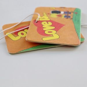 Square Shape Scented Paper Air Fresheners Hanging In Home Office
