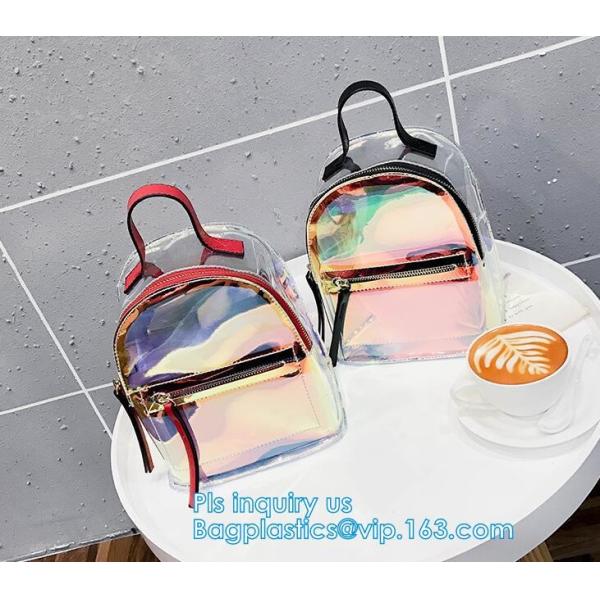 Promotion school waterproof pvc clear backpack for kids, transparent clear pvc