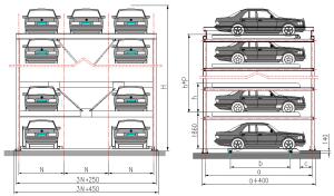 Buy cheap Four - Six Level Lift Vertical Parking Garage Sliding Parking System For Car Workshop product