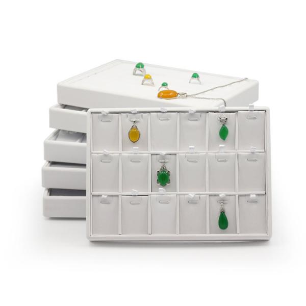 Buy cheap Custom Jewelry Display Sets White PU Faux Leather Jewelry Display Pendant Trays Eco - Friendly from wholesalers