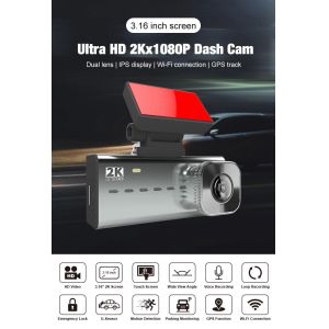 Buy cheap 2K WDR Dashcam 4k Gps Wifi Advanced Portable Car Camcorder 3.16 Inch from wholesalers