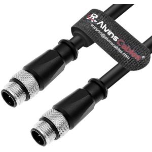 Alvin's Cables M12 A-Code 3 Pin Male to 3 Pin Male Sensor Actuator Cable for
