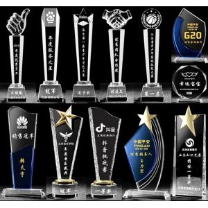 China HBL High Grade Cheap Custom Shape Blank K9 Glass Trophy Crystal Award Crystal Glass Awards Trophies on sale